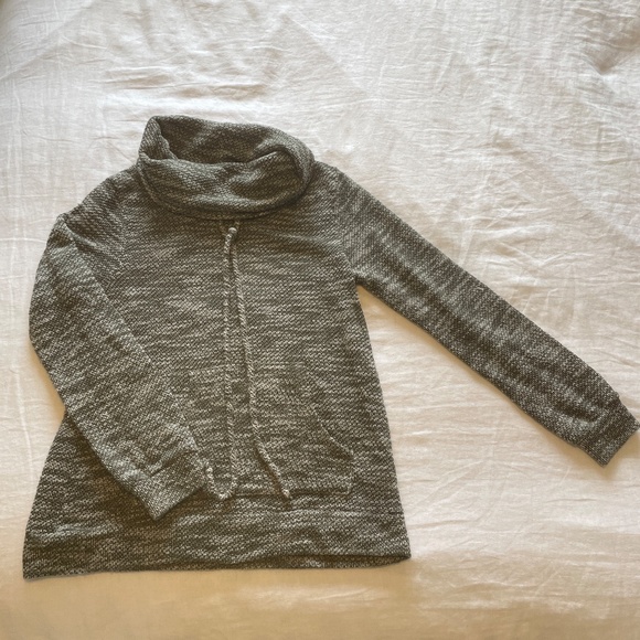 Loveappella Evie Draw String Funnel/Cow Neck Sweatshirt with Drawstring, Size S - Picture 7 of 7